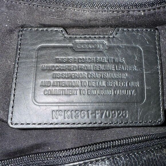 Coach F70926 Bleecker Legacy Black Pebbled Leather Slim Brief Bag w Strap Unisex - Picture 9 of 12